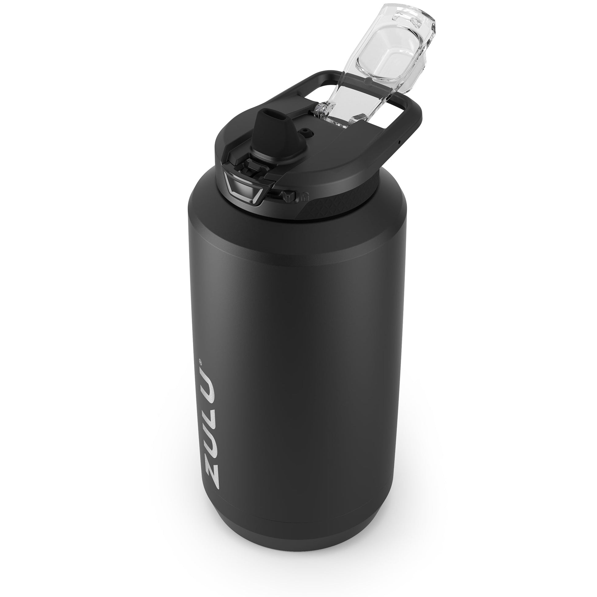 goals-stainless-steel-half-gallon-water-bottle-with-straw-y9 ZuluGoals64ozSSJug_Straw_AngleLidOpen_Keytography_Black.jpg